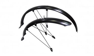 Комплект крыльев, металло-пластик, 28", ширина 46 мм, с резиновыми брызговиками (черный, УТ00023539)