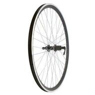 Колесо в сборе 27,5" заднее алюминиевая втулка WZ-A282RBV, под кассету 8-10 скор., эксцентрик, черные спицы, двустеночный обод (УТ00021141)