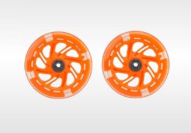 Набор для самоката: 2 колеса 120мм, светящиеся, с пошипниками ABEC, на блистере (оранжевый)