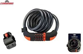 Замок противоугонный, 12 х 1500 мм, трос в пластик. оболочке, кодовый, RP-8228, FORWARD (черный)