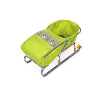 Матрасик для санок с попоной НИКА (лента "Снеговики"/лимонный, СС3-1)