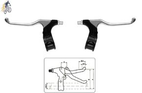 Тормозные ручки алюминиевые, комплект 2 шт. (правая+левая) B-311 (черный/серебро, УТ00021266)