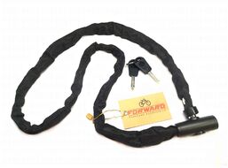 Замок противоугонный - цепь 4 х 900 мм, 2 ключа, тканевая оплетка (черный) УТ00023406