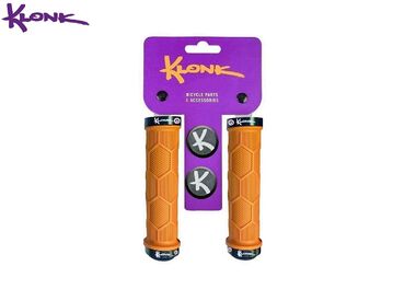 Рукоятки руля (грипсы) KLONK, 130 мм, Two Side Lock Alu, с барендами, KLK-11013, Orange/Black