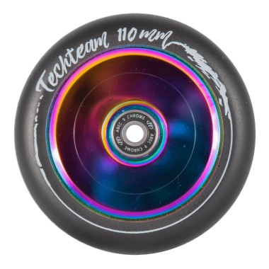 Колесо для трюкового самоката Hollow Old Boy 110x24 мм, алюминий, тип PU: HR, подшипники ABEC 9 (neo-chrome, NN003283)