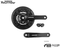Комплект шатунов (система) 170 мм, SHIMANO FC-TY501 TOURNEY, алюминиевые шатуны, под квадрат, SQR, с защитой, 48х38х28T, Black (AFCTY501C888CLX)