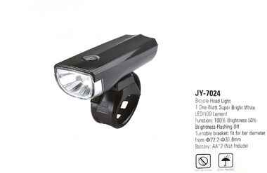 Фара передняя, LED, 1 Вт, 100 Lumen, 2 реж. работы, JY-7024, блистер