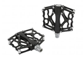 Педали платформенные (комплект 2 шт.) 9/16", 101x101x20 мм, ось CR-MO, алюминий, промподшипники, съемные шипы, Z-Plus (черный, RPEPS3200001)
