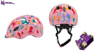 Шлем детский KLONK, регулировка обхвата, размер S/XS (48-54 см), Pink/Print, KLK-24010