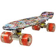 Скейтборд (Пенниборд) Triumf Active 22" SPACE AGE 22" (колеса с подсветкой), Alu, ABEC-7 , TLS-401G (фиолетовый)