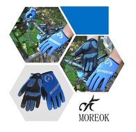 Велоперчатки MOREOK, длинный палец, силиконовые вставки, биэластичные, лайкра, сенсор, на блистере, размер "L", синий (FWDMOREOKBLU-L)
