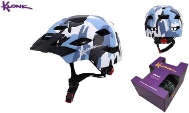 Шлем подростковый/взрослый KLONK, регулировка обхвата, размер S/M (52-56 см), Blue Camo, KLK-24014