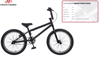 TECH TEAM Step One (BMX 20", 1 ск.) (черный, NN004314)