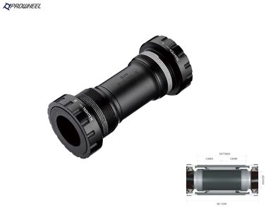 Каретка-картридж PROWHEEL, MTB, с внешними чашкам, стандарт Hollowtech 2 (24 мм), BC1.37”X24T BB, промподшипники, 68/73 мм, PW-BB73 (УТ00025656)