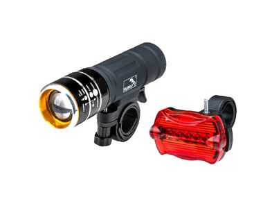 Фонари (комплект: LED передн.+задн.) передний с меняющимся ZOOM фокусом, задний 5 LED, 4 режима работы, Wild Wolf (F3264148)