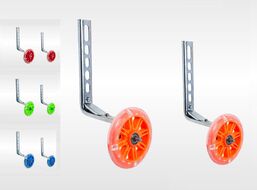 Колесики поддерживающие, светящиеся, на подшипниках ABEC-7, с кронштейнами и крепежом, 115 мм, 12"-20"