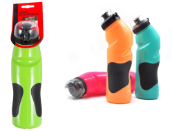 Бутылочка велосипедиста, 750 мл, изогнутая, с защитой от пыли, полимерная (черный/зеленый)