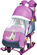 Санки-коляска детские Ника Детям 7-2 (со щенком орхидея)