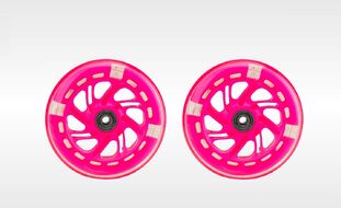 Набор для самоката: 2 колеса 125 мм, светящиеся, с пошипниками ABEC, на блистере (розовый)