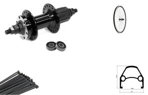 Колесо в сборе 29" заднее, втулка WSM-29RD-AHFB (Black), на промподшипниках, дисковая (6 винтов) под кассету 8/10 ск., 3/8" (гайка), двустеночный обод (WSM-29RD-AHFB)