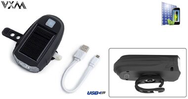 Фара передняя VXM, 600 Lum, LED XPG-2, USB кабель, с аккумулятором 1200 mAh, Waterproof, Solar Energy (УТ00019532)
