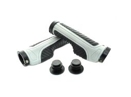 Рукоятки руля (грипсы, комплект), 130мм, Two Sides Lock Alu, SR-86, анатомические, MEET (черный/серый, RGRSR8600001)