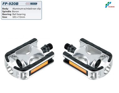 Педали платформенные (комплект 2 шт.) 9/16", 101x72 мм, алюминиевые, FP-920B FEIMIN (черный, FP-920B)
