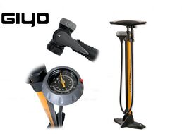 Насос Giyo GF-56 напольный, алюминиевый, универсальный, переходник на Presta, с верхним манометром, 160 PSI (GF-56)
