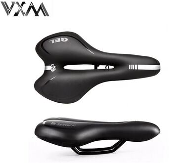 Седло актив GEL 270х160 мм "VXM" с гелевыми вставками с отверстием (черный, УТ00019219)