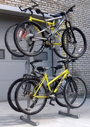 Стойка велосипедная 2-х этажная для 4-х велосипедов #0