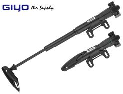 Насос компактный (ручной) GIYO, GP-77T, 2 головки, телескопический, AV/FV, Т-образная ручка (черный)