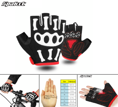 Велоперчатки SPAKCT, длинный палец, гелевые вставки, биэластичные, силикон, лайкра, размер "L" (черный/красный, FWDSPAKCTL1)