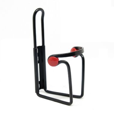 Флягодержатель алюминиевый, с поджимными вставками (черный/красный, УТ00022717)