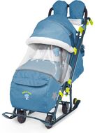 Санки-коляска детские Ника Детям 7-3 (в джинсовом стиле синий)