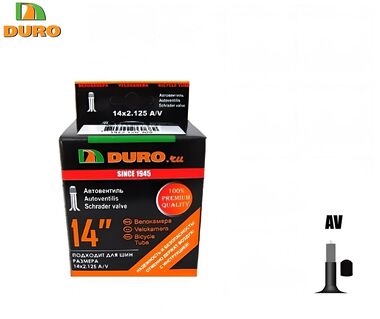 Камера 14x1,75/2,125 бутил, авто-ниппель, A/V DURO (DHB01002)