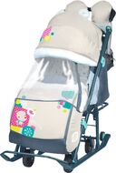 Санки-коляска детские Ника Детям 7-2 (с медвежонком бежевый)