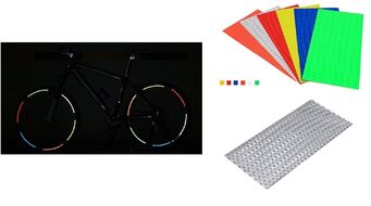 Наклейки световозвращающие на обод (к-кт на 2 колеса), 210х9,0 мм (серебристый, УТ00019013)