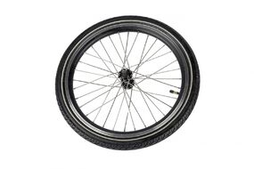 Колесо в сборе 20" переднее, алюминиевый двустеночный обод, передняя втулка, V-Brake, в сборе с покрышкой (Wanda P-1197) и камерой, Forward DW (RWF20FBAB979)
