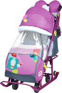 Санки-коляска детские Ника Детям 7-2 (со снеговиком орхидея)