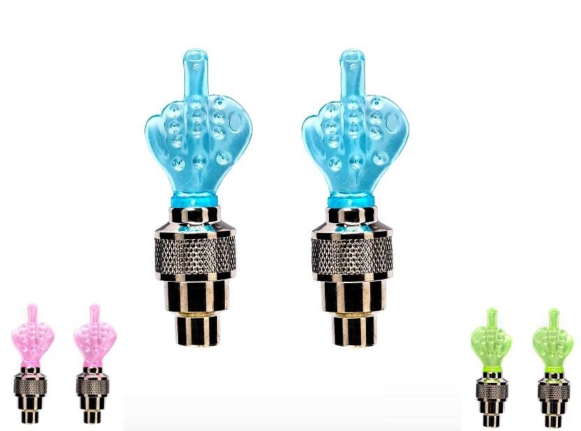 Колпачок на ниппель, Finger, светодиодный (1 LED), к-кт 2 шт., блистер (синий, красный, зеленый)