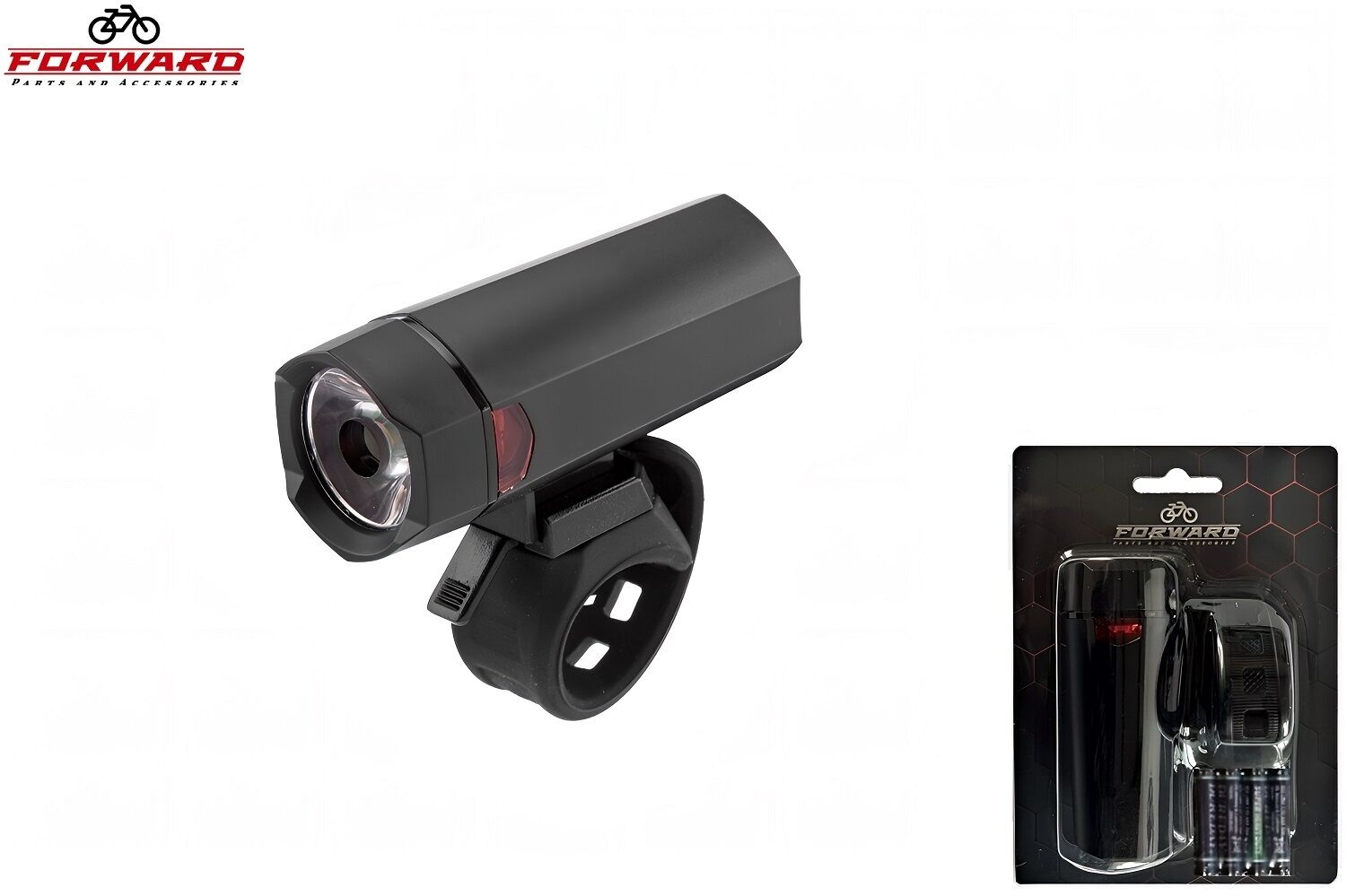 Фара передняя JY-7058, 1 Super LED, 1 Вт, 2 режима работы, блистер, FORWARD (черный, УТ00021953)