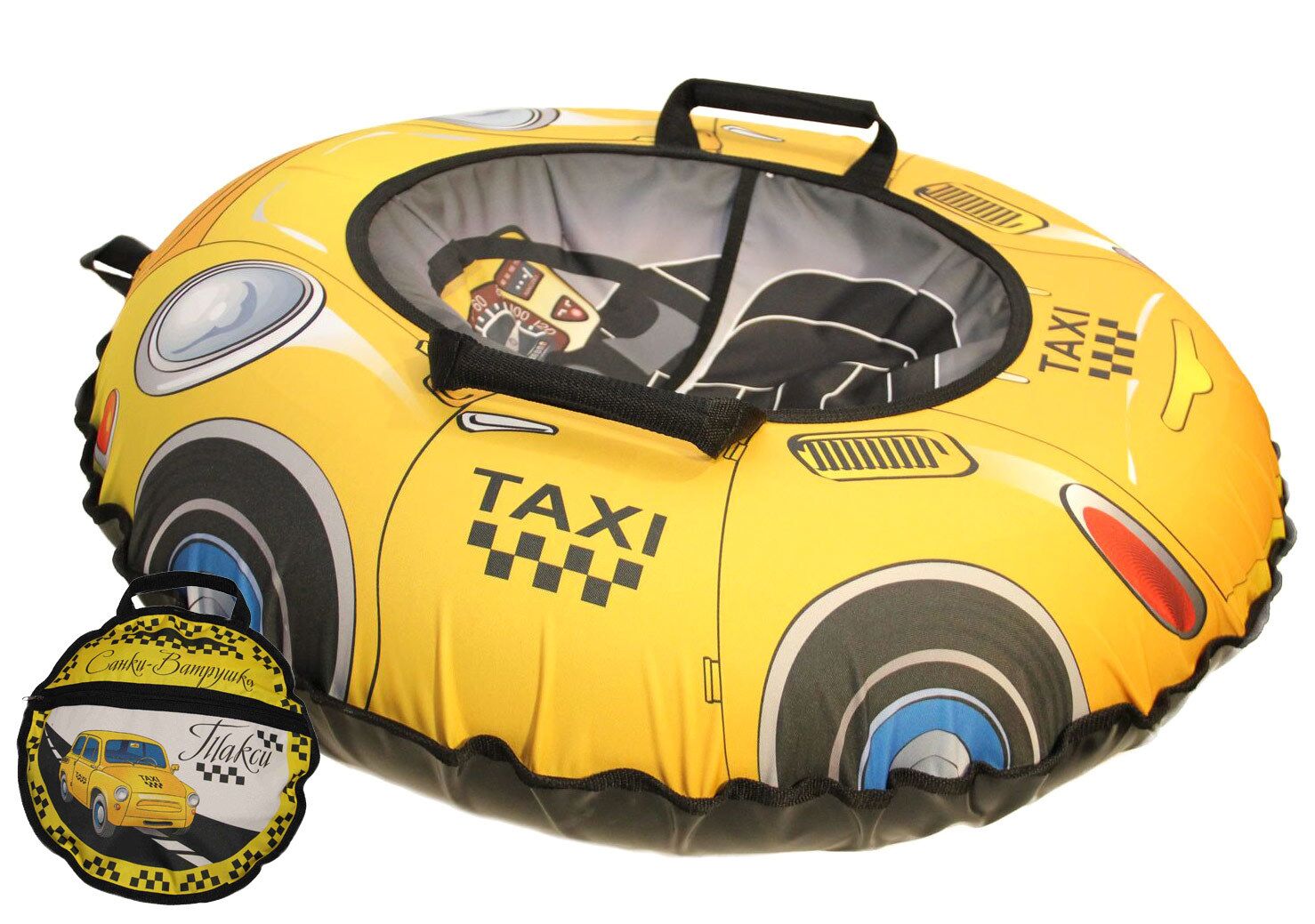 Санки надувные "Ватрушка "Такси" с чехлом