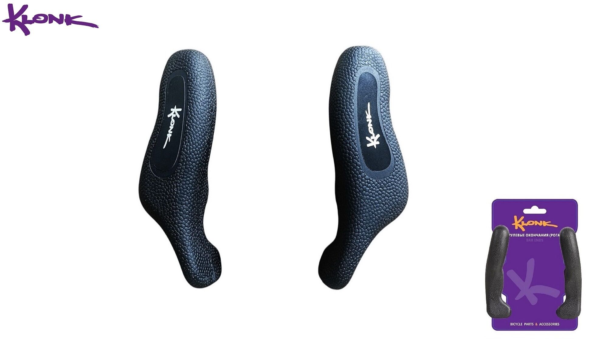 Рога на руль, прорезиненная основа, Lock On, KLK-90007 (black), KLONK