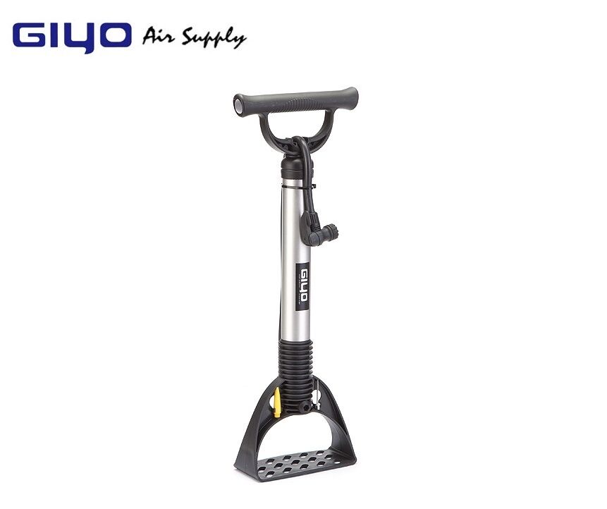 Насос GIYO напольный алюминиевый со шлангом, универсальный, AV/FV, переходники для мячей и матрасов, блистер, GF-04A (черный, GF-04A)
