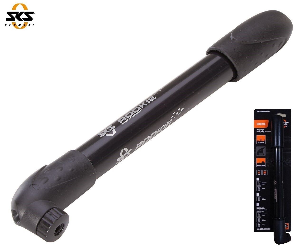 Насос компактный (ручной) SKS ROOKIE 280 мм, универсальный, пр-во Германия (черный, SKS_11025)