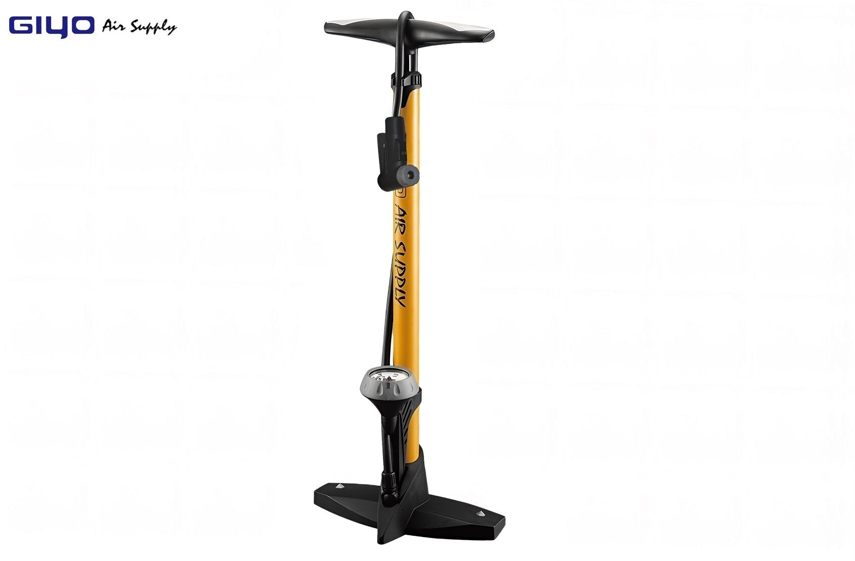 Насос Giyo, GF-55P, напольный, универсальный, алюминиевый, 600 мм, AV/FV, с манометром, 160 psi/11 bar (GF-55P)