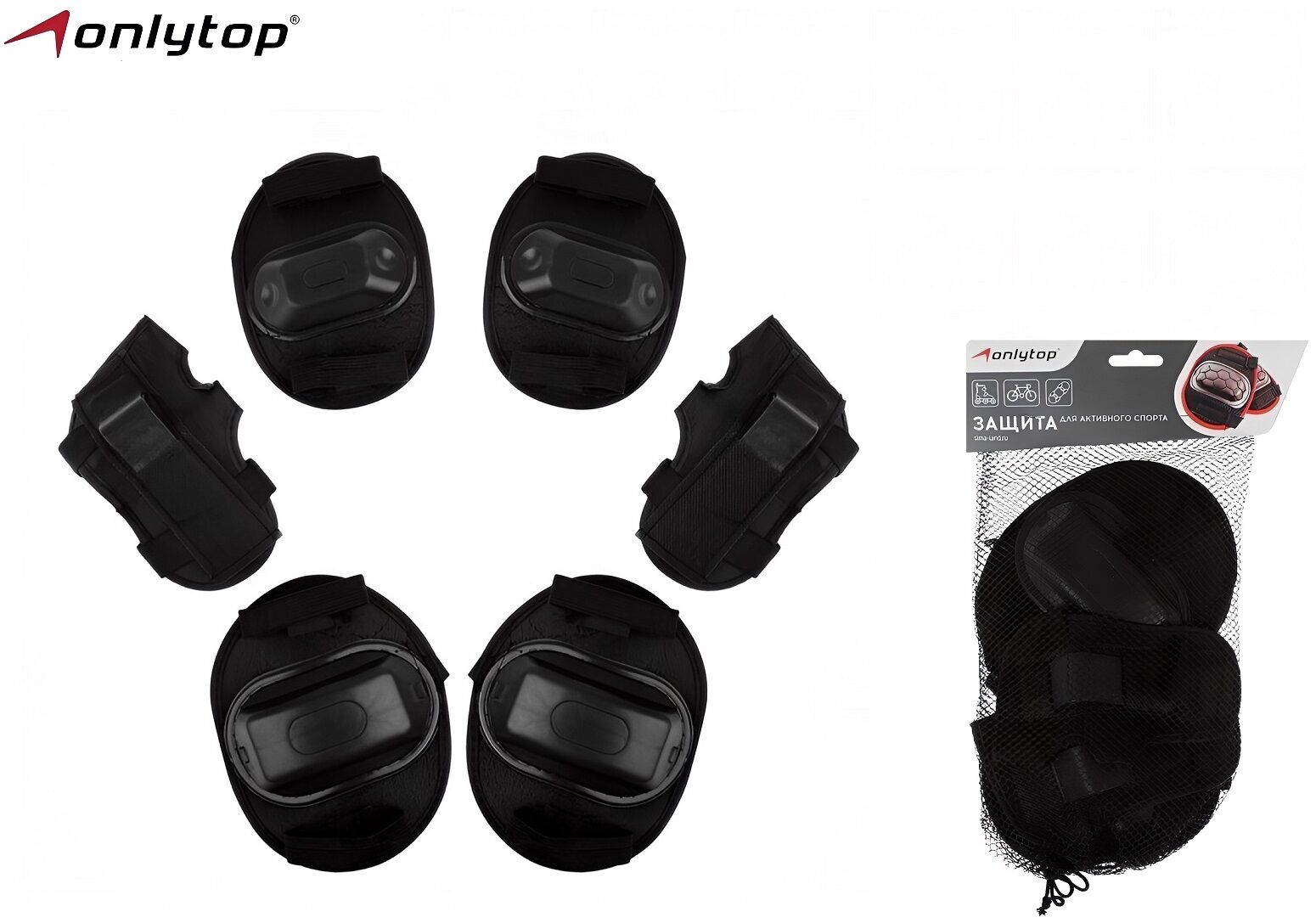 Защита OnlyTop, комплект, OT-8889 Black (S) УТ00027369