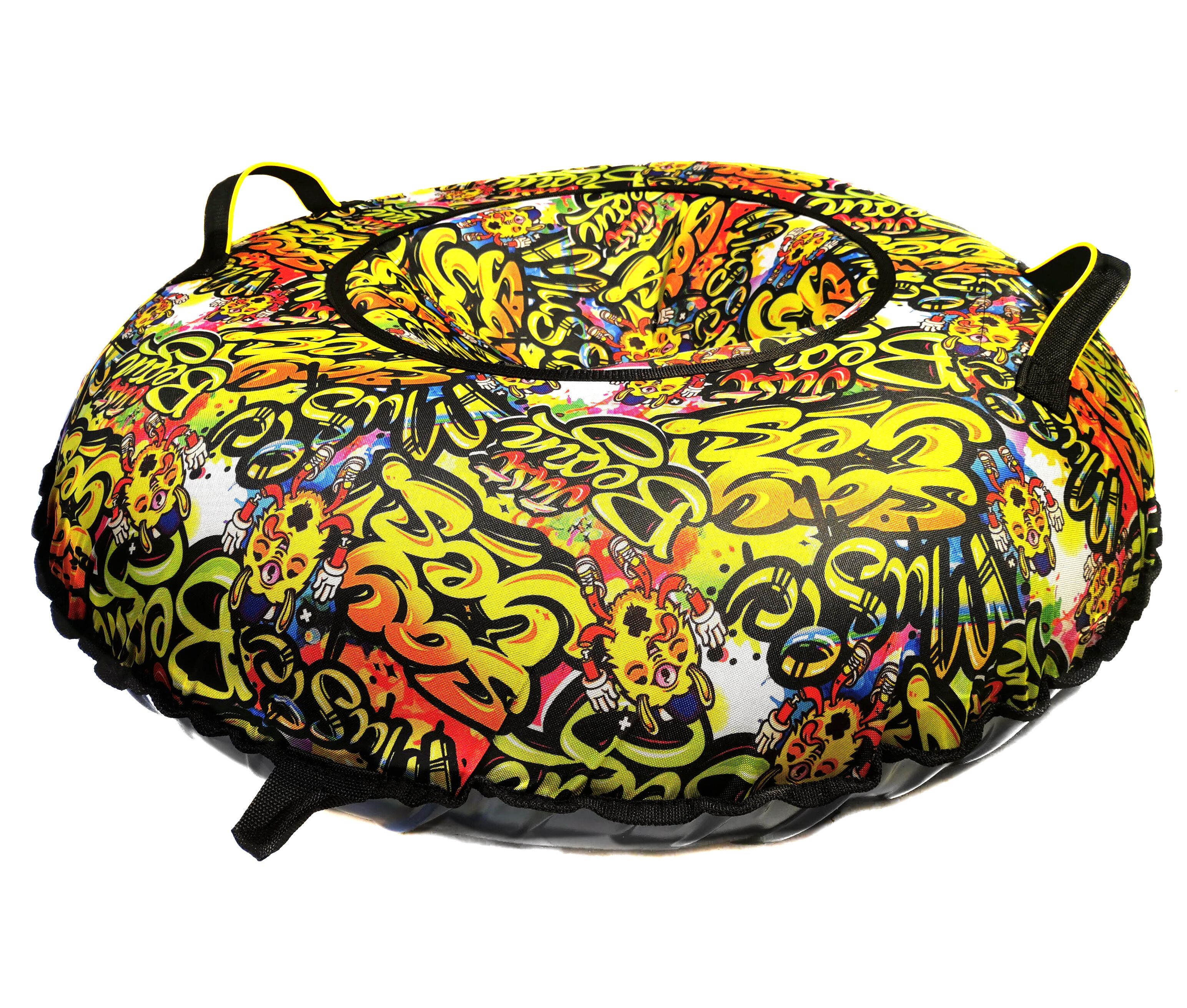 Санки надувные 110 см. "Ватрушка Принт "Монстры на жёлтом" (КСНВ11039)