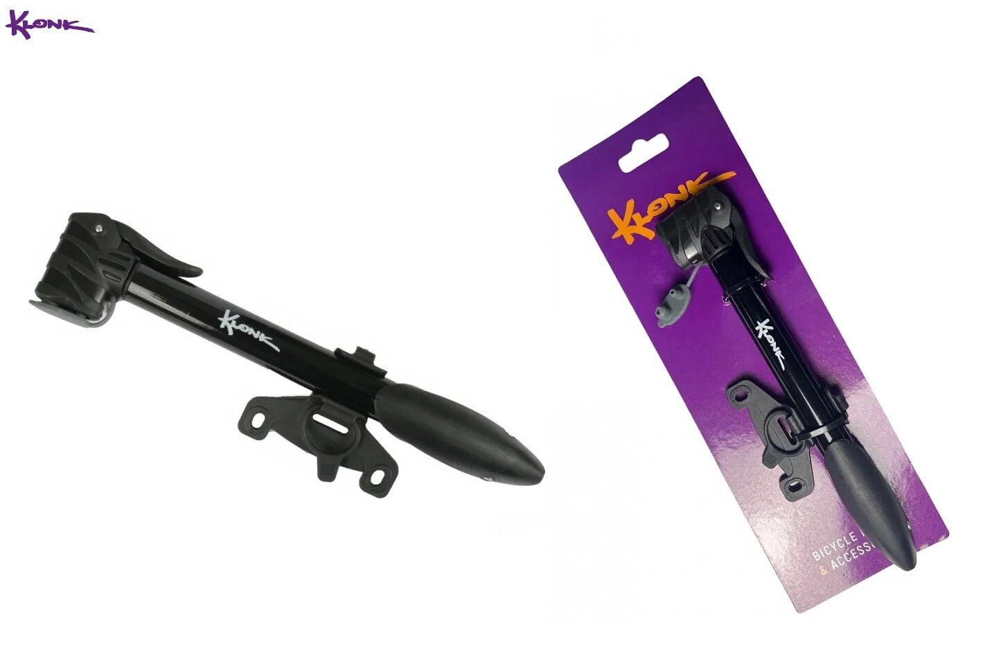 Насос компактный (ручной) KLONK, алюминиевый, телескопический, универсальный AV/PV/DV, Т-образная ручка, 21х250 мм, блистер, 10712 (УТ00023700)