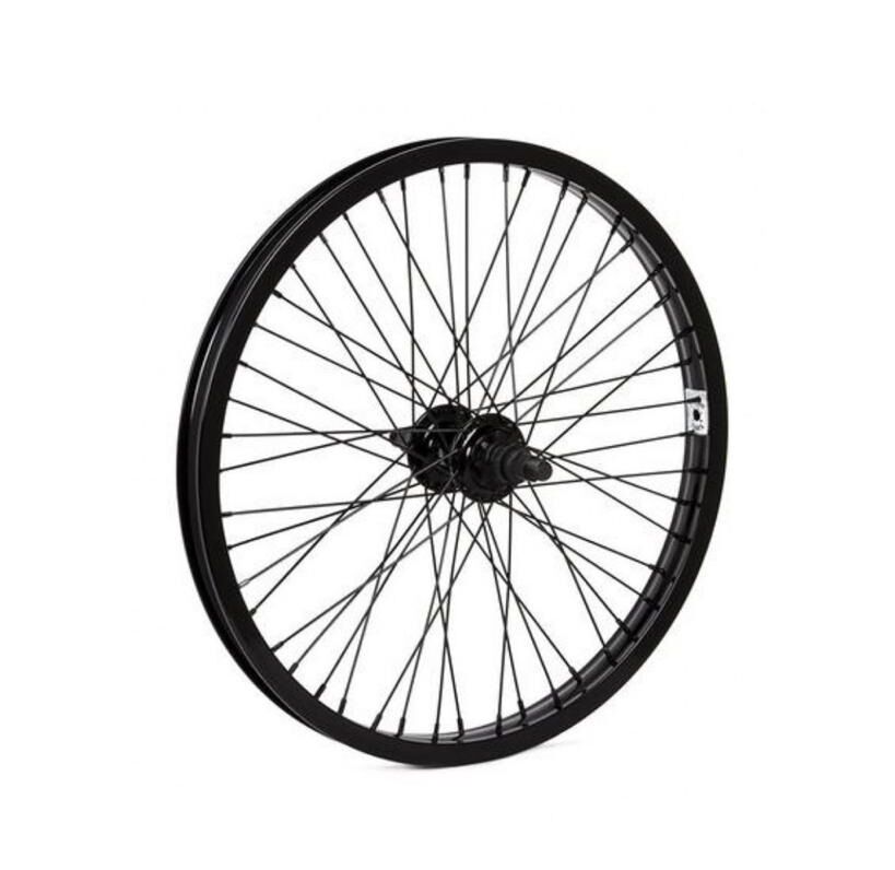 Колесо в сборе 20" Переднее, BMX, Алюминиевый усиленный обод, 48 спиц,  втулка на гайках, цвет черный (УТ00018871)